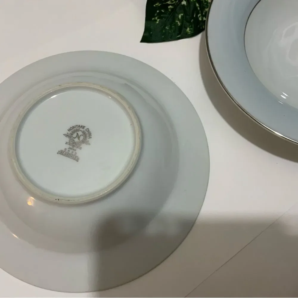 Noritake Bluedale 5533 SALAD BOWL Set of 2  Light Blue Rim Vintage 1950’…